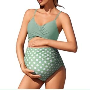 Summer Mae Maternity Criss Cross Bikini Swimsuits High Waist String